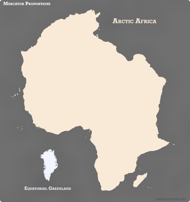 Mercator, Equatorial Greenland-Arctic Africa