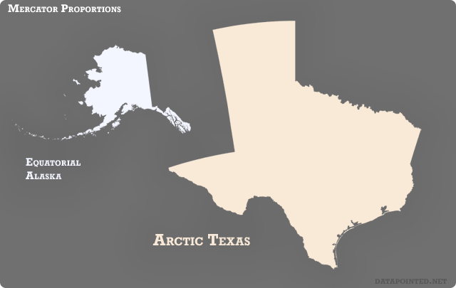 Mercator, Equatorial Alaska-Arctic Texas