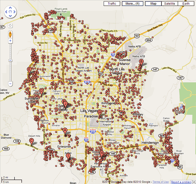 Google Map - Las Vegas Foreclosures