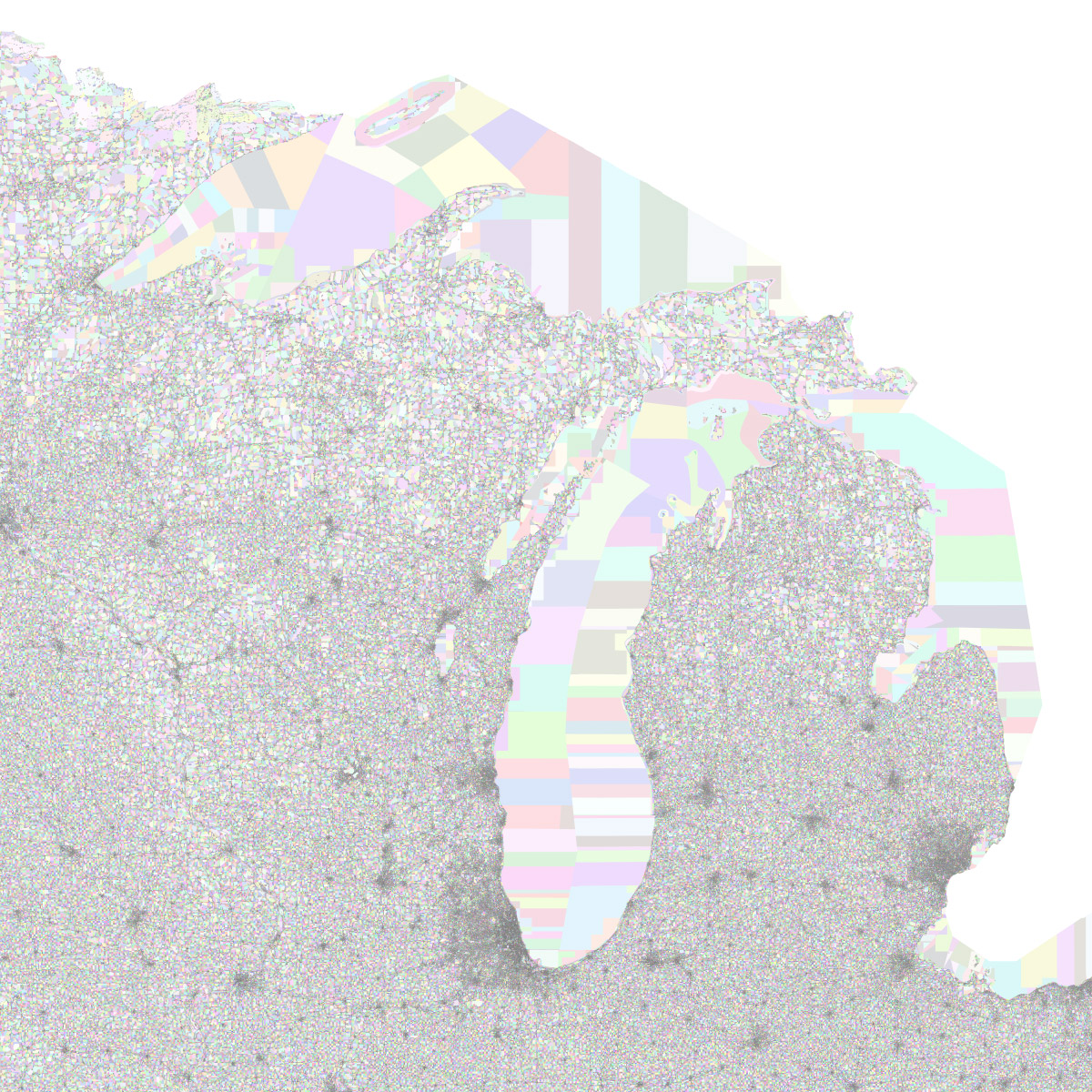 Census Blocks, Michigan, Wisconsin, And Vicinity