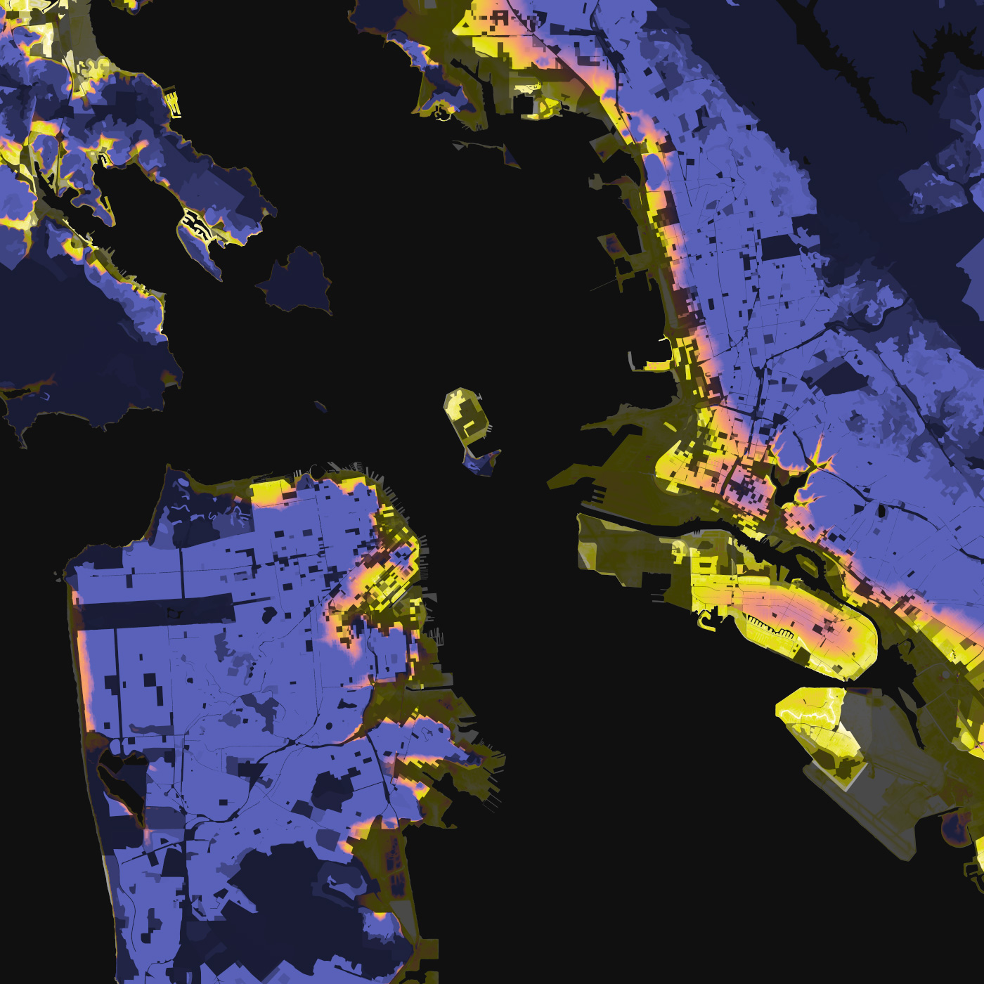 San Francisco, Elevation And Population Density, 2010