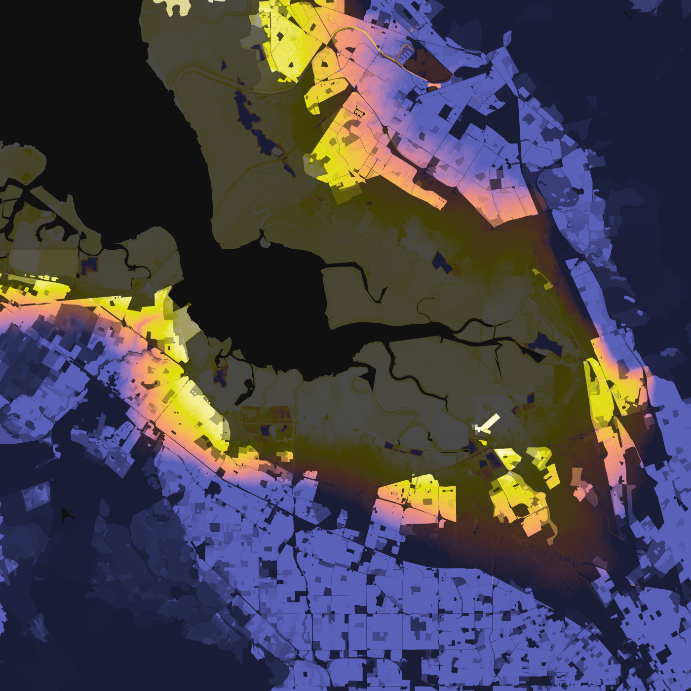 Silicon Valley, Elevation And Population Density, 2010